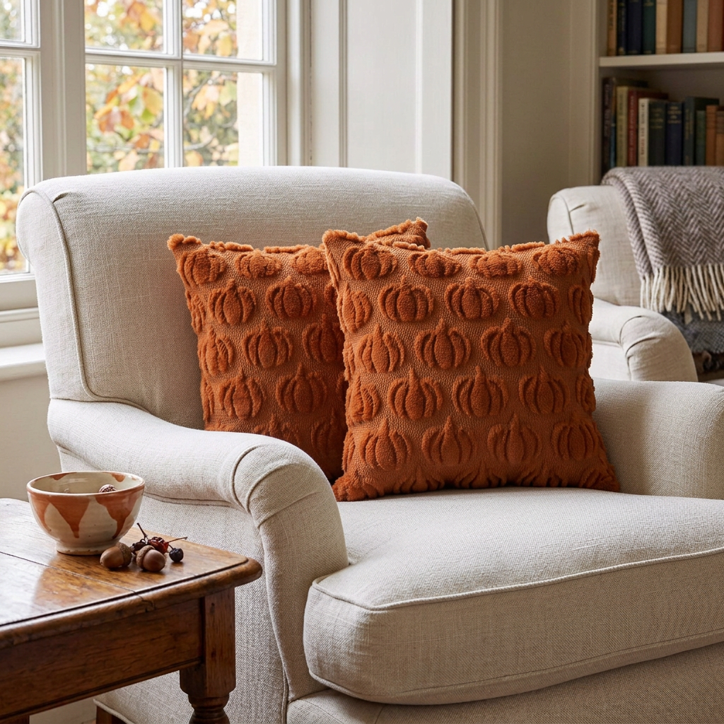 DFXSZ Rust Pumpkin Cushion Covers — Set of Two