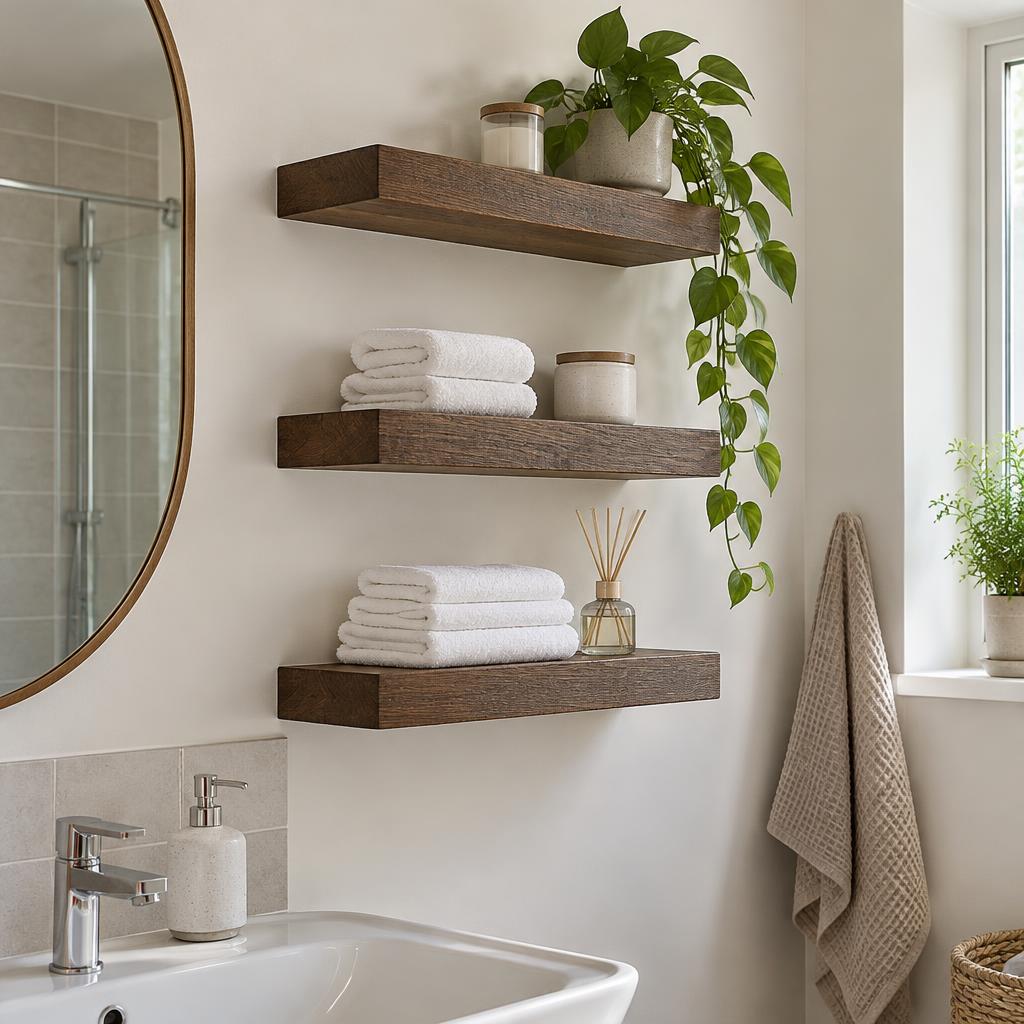 BAYKA Rustic Brown Floating Shelves